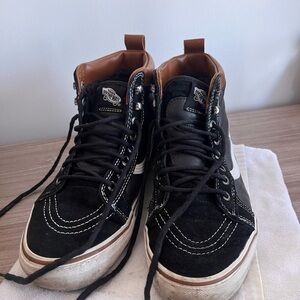 Vans Black and Brown High-Top Sneakers